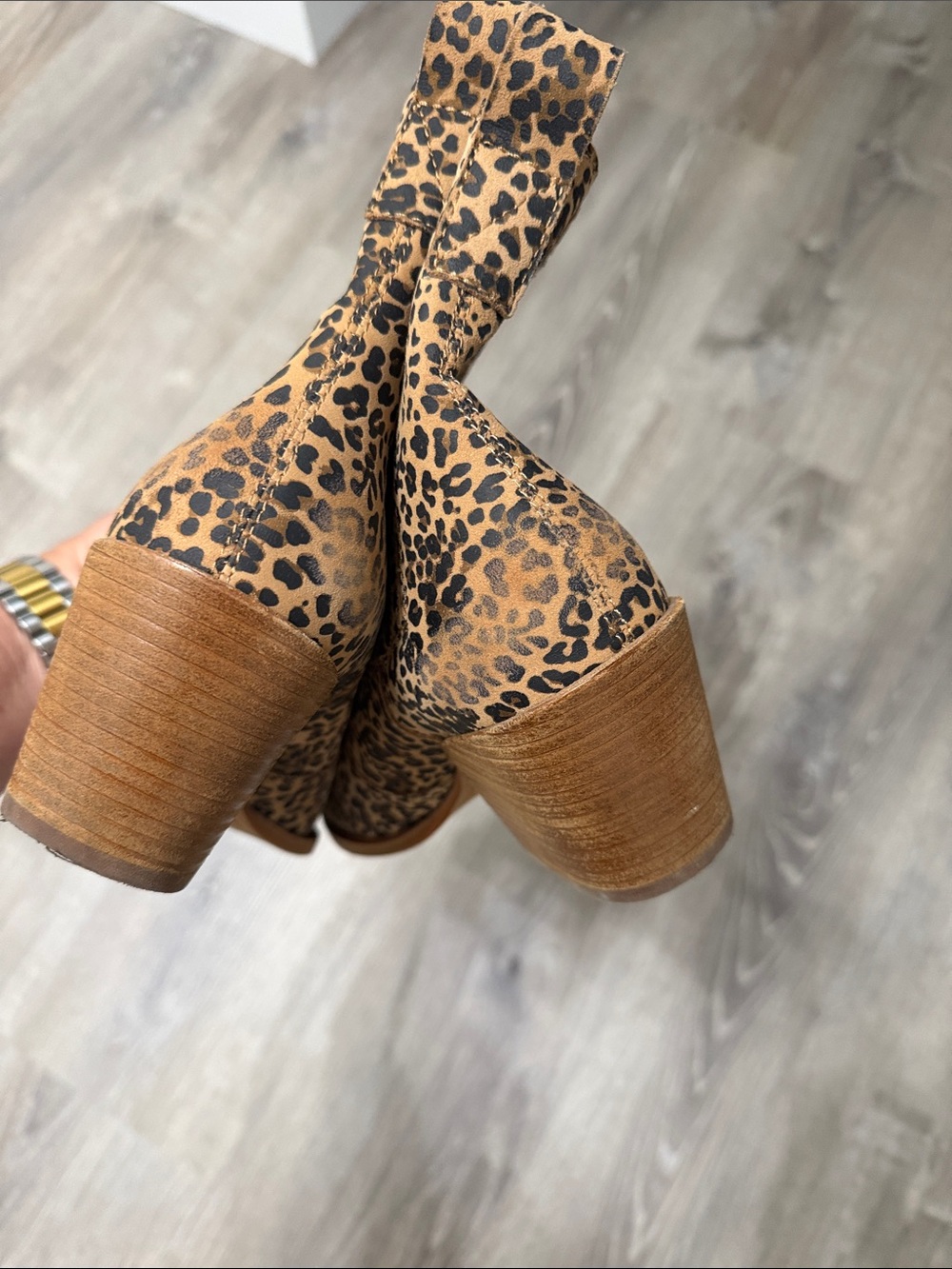 Dolce Vita distressed Leopard Print Women's Ankle Boots - Brown - Picture 5 of 5